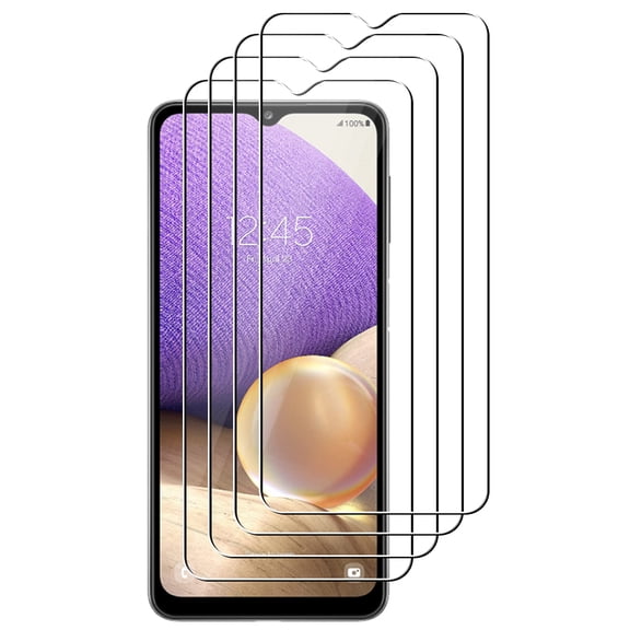 UZWZW (4 Pack) Tempered Glass HD Clear Screen Protector for Samsung Galaxy A02 / A02s / A03 / A03s / A03 Core / A04 / A04s / A12 / A13 (4G / 5G) / A32 5G