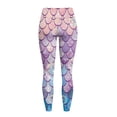 thumbnail image 6 of Renewold Mermaid Scales Bubble Pink Womens Yoga Leggings with Pockets Workout Leggings Ankle Pants Full Length High Waisted Slim Running Pants Non See-Through Printed Tights, XXL, 6 of 8