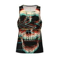 thumbnail image 4 of Fotbe Glitch Screaming Skull Pattern Men's Quick Dry Workout Tank Top Gym Muscle Tee Fitness Bodybuilding Sleeveless T Shirt Breathable Workout Shirt-Large, 4 of 9