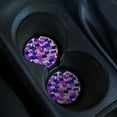 thumbnail image 2 of KuzmarK Sandstone Car Drink Coaster (set of 2) - Very Purple and Blue Tiny Chubby Kitties Art by Denise Every, 2 of 2