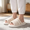 thumbnail image 6 of BERANMEY Open Toe Slippers for Womens Mens Cozy Women's Slippers Non-Slip Indoor Fuzzy Slip on Embroidered House Slippers for Bedroom & Living Room, 6 of 9