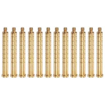 Uxcell Arrow Insert 150 Grain Archery Brass Screw Insert Arrow Weight with Copper Base Archery Hunting Accessory for 6.2mm/0.244 Carbon Arrow Field Points Shaft 12 Pack & Brass