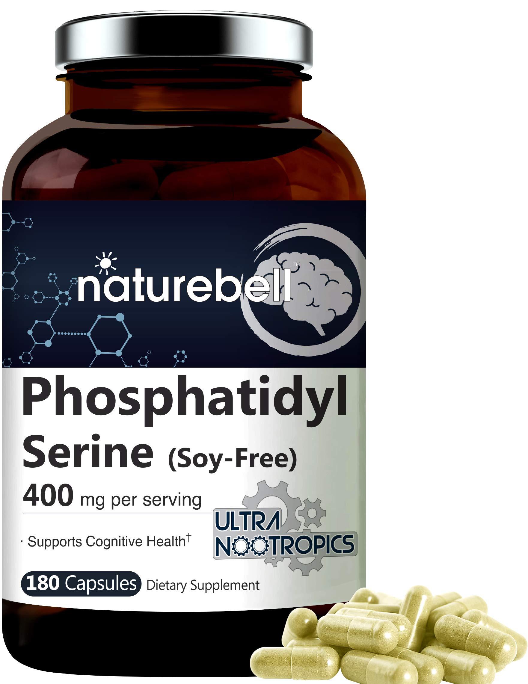 PhosphatidylSerine 400mg Per Serving, 180 Capsules, No Soy, Phosphatidylserine Supplement from