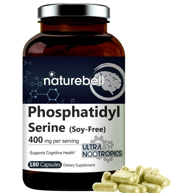 PhosphatidylSerine 400mg Per Serving, 180 Capsules, No Soy