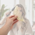 thumbnail image 4 of Unique Bargains 1 Pc Convenient Half Round Hair Comb Yellow Acetate Sheet, 4 of 6