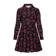 thumbnail image 4 of DISNIMO Cherry Blossom Axolotl Dress for Girls Long Sleeve Midi Dresses for Kids 3-4 Years Girls Clothes Dress with Collar for Girls Button Down Dresses for Children Skater Dress Girl Twirl Dress, 4 of 7
