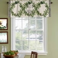 thumbnail image 3 of 2 Pack Valances for Window, Farmhouse Green Garland Short Curtains for Kitchen Bedroom Living Room, Spring Vintage Black Plaid Beige Rod Pocket Small Window Treatment Valance Drapes 60 x 18 Inch, 3 of 8
