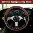 thumbnail image 4 of Universal Racing Steering Wheel, 13 Inch 6 Bolt Anti Slip Leather and Aluminum Gaming Steering Wheel for Racing, Car Sim Driving, JDM Sports Racing Steering Wheel, 4 of 7