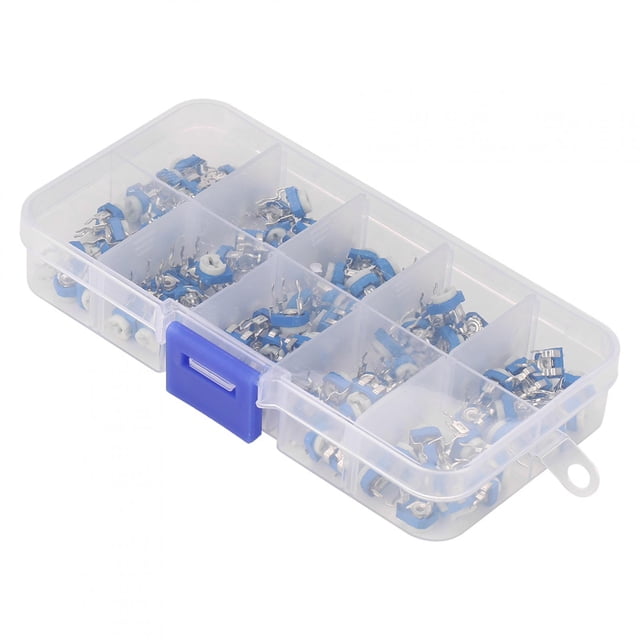 Potenciómetro, 100 piezas, 10 valores, potenciómetro azul, resistencia variable, diseño revolucionario