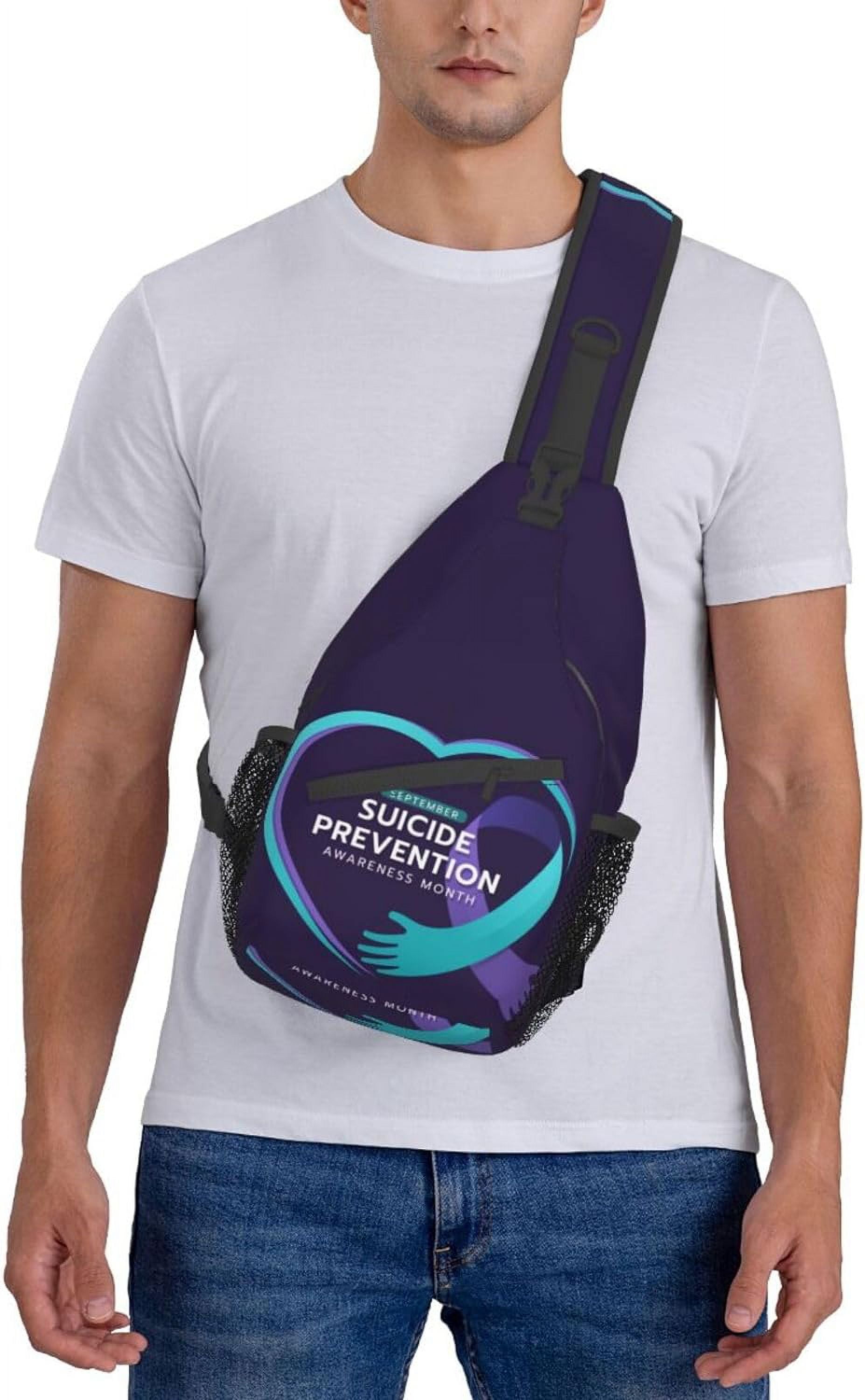 Suicide Prevention Awareness Sling Bag Crossbody Hiking Travel Chest Bags Backpack Shoulder Daypack for Women Men