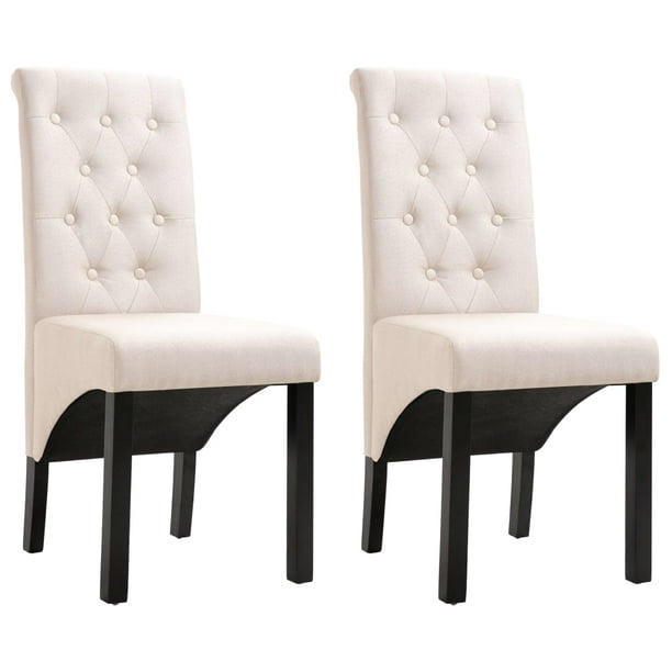 Mgaxyff Dining Chairs 2 Pcs Cream, Cream Fabric Dining Chairs