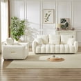 thumbnail image 4 of Muumblus Pure 2 Pieces Living Room Furniture Set, Single Sofa Chair and 3-Seater Sofa, Beige Teddy, 4 of 8