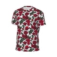 thumbnail image 6 of Wukai Rose Flowers Print Men's Short-Sleeved Mesh T-Shirt,Quick-Dry Short Sleeve Workout T-Shirt-Large, 6 of 8