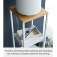 thumbnail image 3 of Yamazaki Home Two-Tier Display and Storage Shelf, White, Steel + Wood, 3 of 7