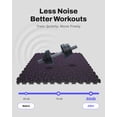 thumbnail image 5 of AIRHOP 0.79in Thick 72 Sq Ft Exercise Equipment Mats, 18 Tiles Upgraded Rubber Top with High Density EVA Foam, Large Interlocking Puzzle Gym Flooring for Home Gym, Heavy Weight Workout,Black & Purple, 5 of 9
