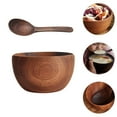 thumbnail image 3 of WHAMVOX Set of 2 Acacia Wood Bowls 13x13x6cm - Dinnerware, Salad, Baby & Dessert Tableware, 3 of 8