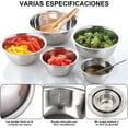 thumbnail image 2 of Juego de Tazones para Mezclar de 5 Piezas, Bowls de Acero Inoxidable, Cuencos para Mezclar con Escala de Capacidad para Mezclar, Hornear, Diseño Anidado, Tamaño de 14, 16, 20, 22, 24 cm, 2 of 4