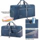 thumbnail image 5 of Bolsa de viaje Woogwin, grande, impermeable, 60 L, azul oscuro, 5 of 6