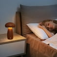thumbnail image 3 of Pxyqht Wooden Mushroom Night Light, Rechargeable LED Lamp, Warm Light Bedside Essential, Cozy Ambient Lighting for Bedroom, 3 of 6