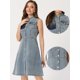 thumbnail image 2 of Vestido de mezclilla para mujer Vestido midi de jean desgastado sin mangas Azul Polvoriento L, 2 of 5