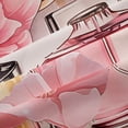 thumbnail image 4 of Pink Floral Shower Curtain Modern Fashion Girly Bath Curtain Romantic Makeup Themed Bathroom Decor Black White Stripe Waterproof Curtain Women Perfume Print Curtain,72" W x 72" L, 4 of 5