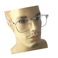 thumbnail image 3 of grinderPUNCH Transparent Frame Vintage Retro Clear Lens Eye Glasses, Silver Trim, 3 of 5