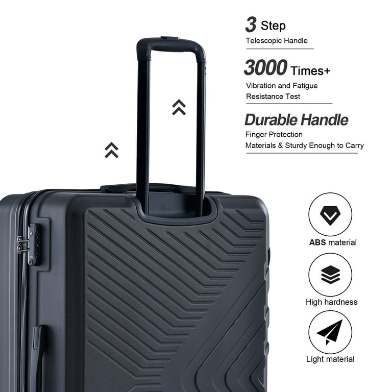 OMBRY Luggage Set 3 Pieces -Suitcase Set - Carry On Luggage With Wheels - Check-in Luggage - PC + ABS Durable Suitcase Rotating Silent Wheels (3-Piece