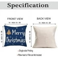 thumbnail image 4 of Merry Christmas Let it Snow Throw Pillow Covers Set of 2 18 x 18 Inch Blue White Snowflake Winter Holiday Farmhouse Decoration Pillow Cases Cushion Cover Cotton Linen, 4 of 6