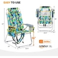 thumbnail image 3 of Tall Beach Chair 2 Pack Lightweight, Backpack Beach Chair for Adults with 5-Position, Cooler Bag, Cup Holders, Towel Bar, Lightweight Folding Beach Camping Chairs, 3 of 15