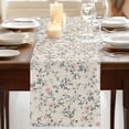 thumbnail image 3 of Table Runners 72 Inches Long Dress Scarves, Spring Flowers Farmhouse Kitchen/Dining Table Runner, Coffee Tablerunners, Blue Pink Floral Leaves Farmhouse Vintage Plants 18x72 Inch, 3 of 9