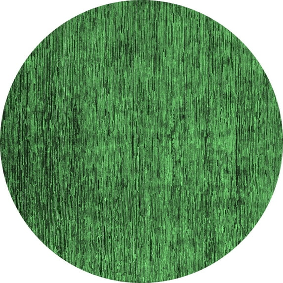 Ahgly Company Indoor Round Abstract Emerald Green Modern Area Rugs, 8' Round
