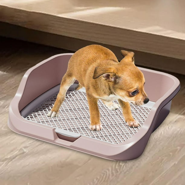 Inodoro con rejillas de malla, almohadillas para ir al baño para perros de interior, soporte para almohadillas de entrenamiento para mascotas, inodoro Rosa Yinane Bandeja de baño para gatos