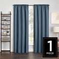 thumbnail image 2 of Eclipse Samara Solid Blackout Curtains, Single Curtain Panel, 63 Inch Long Blackout Curtains, 42" W x 63" L, Stone Blue, 2 of 8