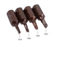 thumbnail image 2 of Uxcell 1/4" Hex Shank 0.98" Length TA18/20/23/27 Juego de Puntas de Destornillador Triangular Magnético S2 Steel, 2 of 5
