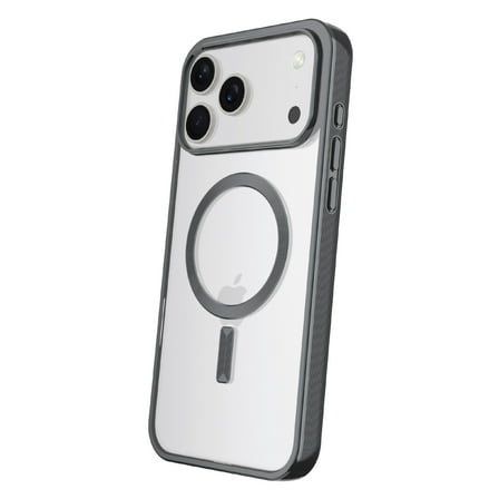 onn MagSafe Compatible Phone Case for iPhone 17 Pro Max - Metallic Gray/Clear