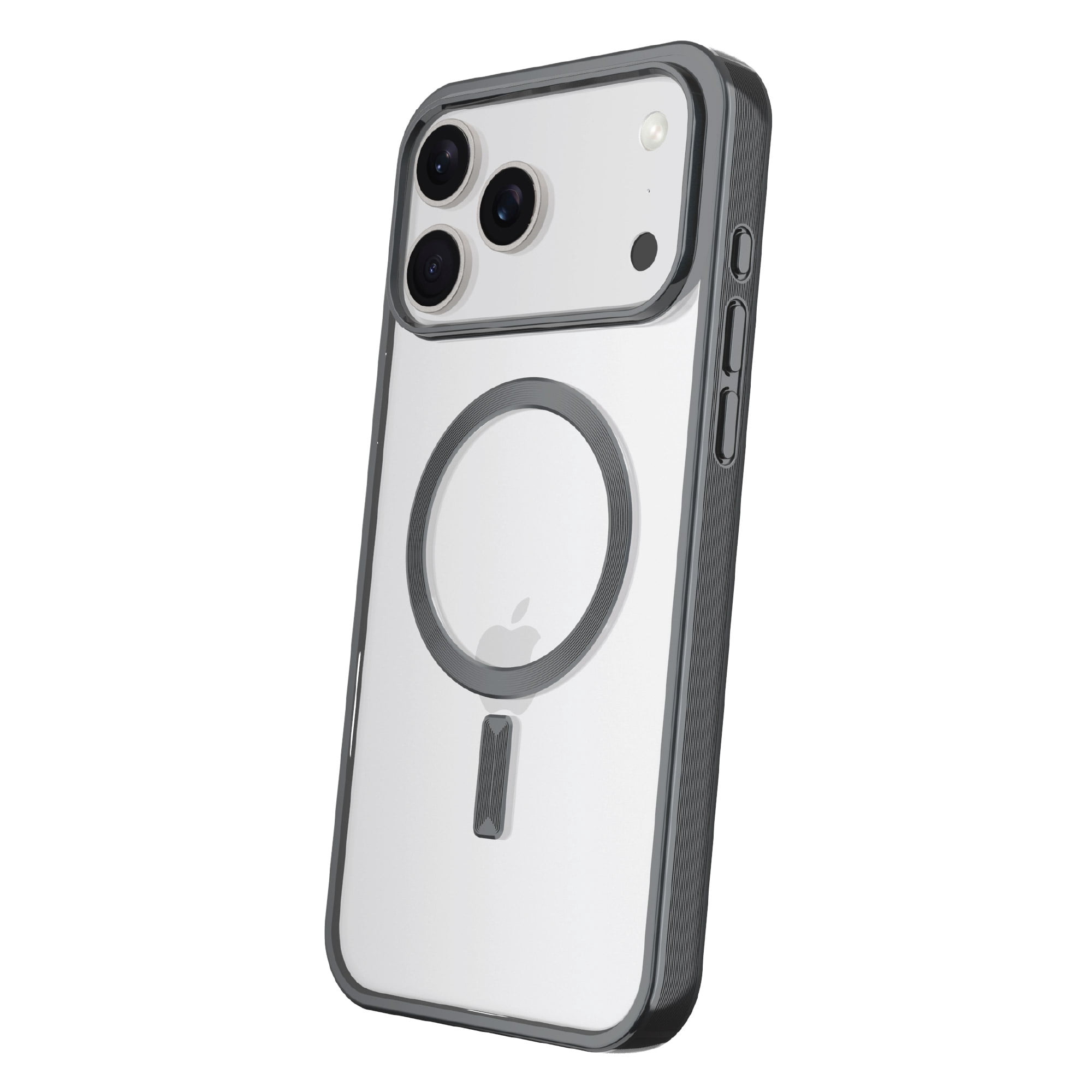 onn MagSafe Compatible Phone Case for iPhone 17 Pro Max - Metallic Gray/Clear