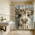 thumbnail image 4 of Eoozwa 70.9x70.9 Inch Faux Embroidery Animal Print Shower Curtain No Punch Waterproof Polyester Bath Curtain with Rustproof Grommets, Mold Resistant Hanging Fabric for Bathroom Decor, Includes Hooks, 4 of 6