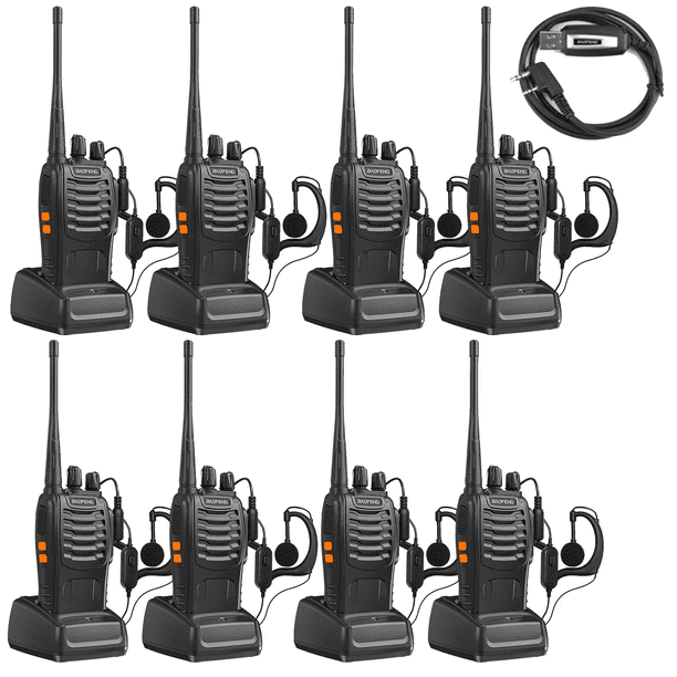Baofeng BF-888S Two Way Radio 5W 400-470MHz Walkie Talkie Handheld Radios USB Programming Cable 8pcs