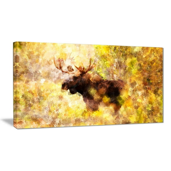 Design Art Magnificent Moose Animal Art Canvas Wall Art