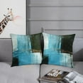 thumbnail image 3 of Throw Pillow Covers Modern Home Art Decor, 18 x 18 Inches Set of 2 Abstract Oil Painting Pillowcases for Bedroom, Living Room, Cushion Couch Sofa, Blue Brown Teal Beige, 3 of 6
