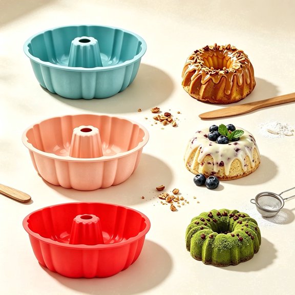 RYLZX Non-Stick Silicone Cake Pans (3 Count)
