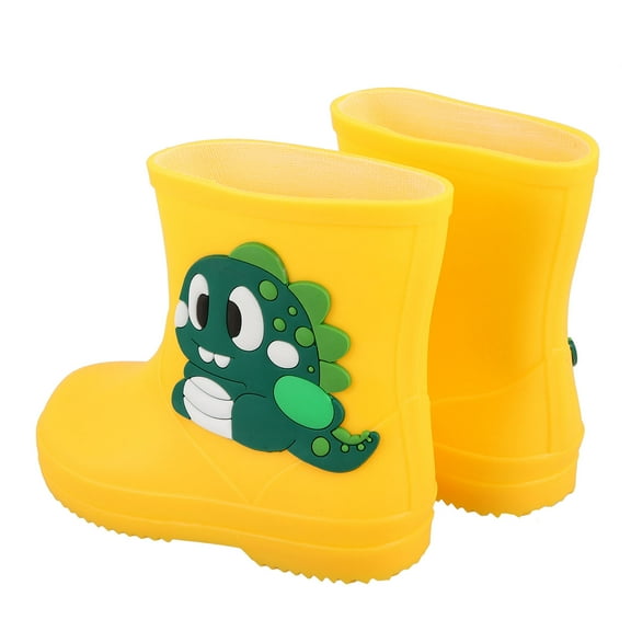 GOOHOCHY Anti Skid Rain Boots for Boys and Girls Yellow PVC 1 Pair 6.7x5.5x2.8in