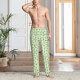 thumbnail image 5 of Uemuo Green Avocado Pattern Men's Wide Leg Palazzo Lounge Pants with Pockets Light Weight Loose Comfy Casual Pajama Pants-Medium, 5 of 9