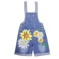thumbnail image 2 of YVNAURA Women High Waisted Floral Denim Shorts Summer Baggy Wide Leg Jean Shorts with Pockets Embroidered Flower Loose Fit Casual Beach Vacation Stretch 2026, Dark Blue,L, 2 of 4