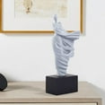 thumbnail image 4 of Resin Women Statue Lady Sculpture Figurine, Handmade Art, Abstract Modern Ornament for Home, Wedding, Anniversary, Office Decor - Gray, 4 of 6