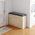 UBesGoo Rattan Shoe Storage Bench with Flip Drawers, Entryway Bench