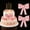 Pink, variant on 2Pcs Oversized Bow Birthday Cake Toppers for Women, EVA Foam Bowknot Cake Decorations Princess Cake Topper for Cake Decor Girl Baby Shower Party Supplies, Red