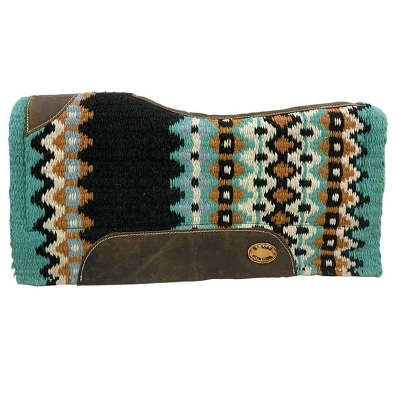 Klassy Cowgirl Barrel Style Turquoise, Orange & Black Memory Felt Saddle Pad