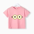 thumbnail image 3 of Camiseta de verano 100 % algodón para adolescentes, camiseta de algodón con cuello redondo y estampado sencillo de Minions de dibujos animados para niños y niñas, ropa de manga corta para niños, 3 of 5