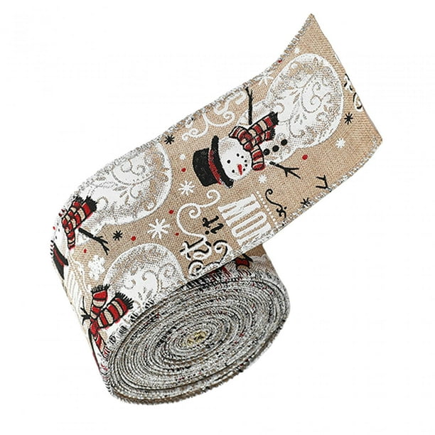Cinta para envolver regalos de Navidad, envoltura de regalos, cinta navideña de moda, bricolaje para Muñeco de nieve